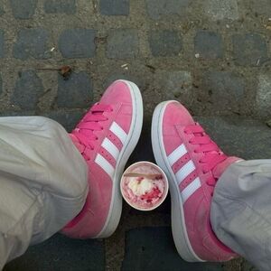 Pink adidas gazelles